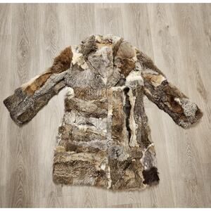 Dino Ricco Vintage Genuine Rabbit Fur Coat Size Small